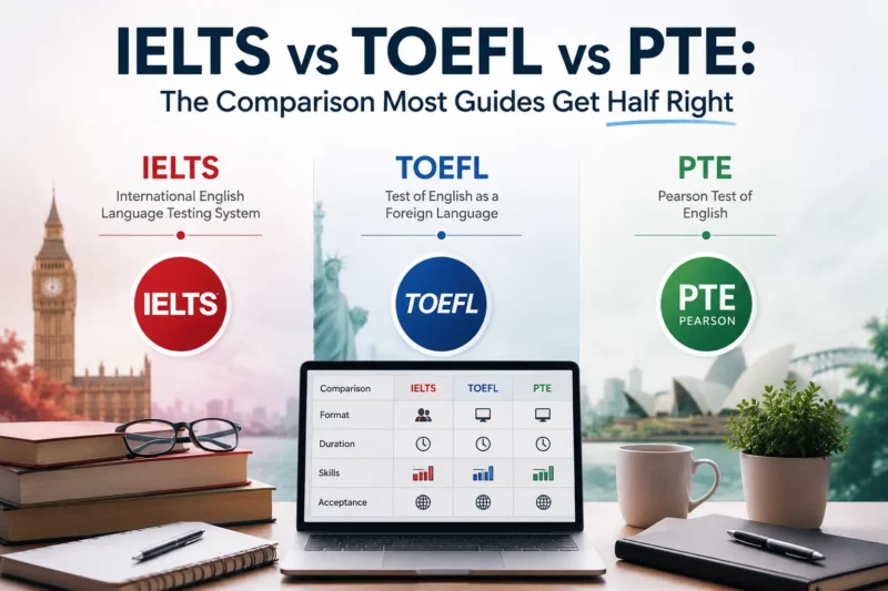 IELTS, TOEFL, and PTE Compared